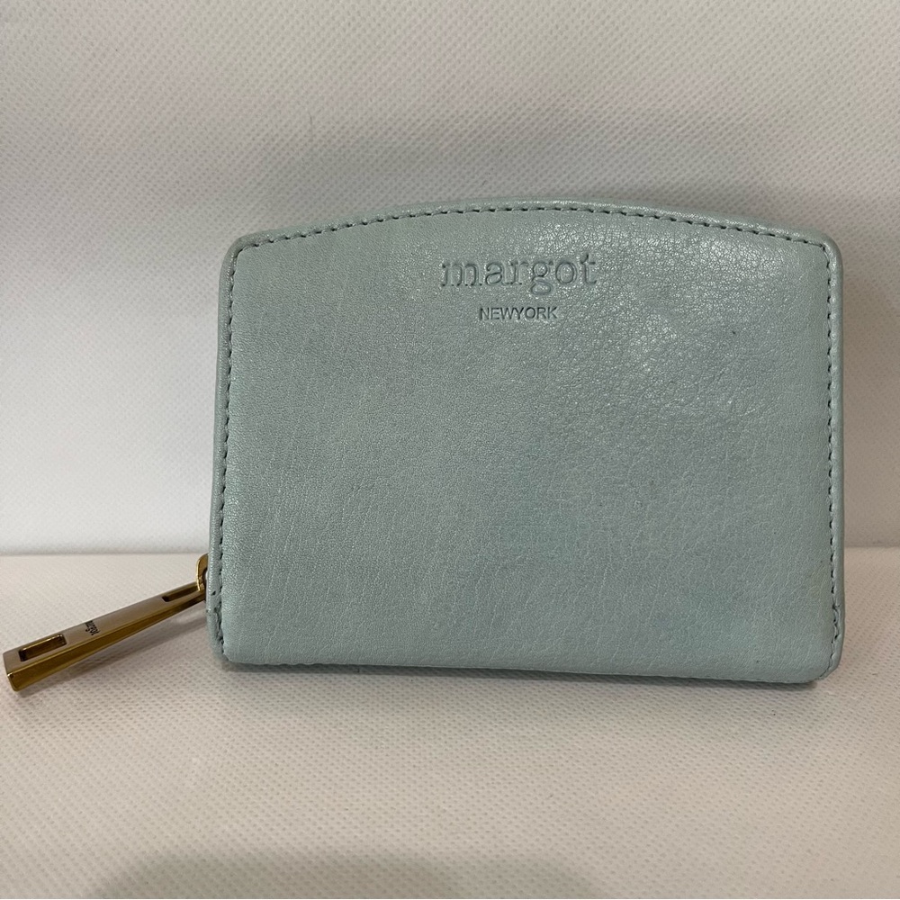 Margot Light Blue Wallet with Gold Accent